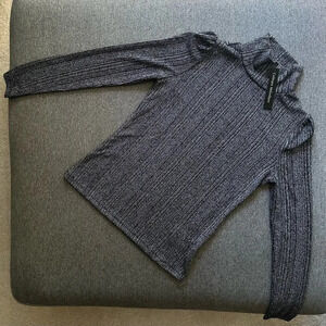 Catherine Malandrino Metallic Long Sleeve Turtleneck Shirt Small Petite NWT